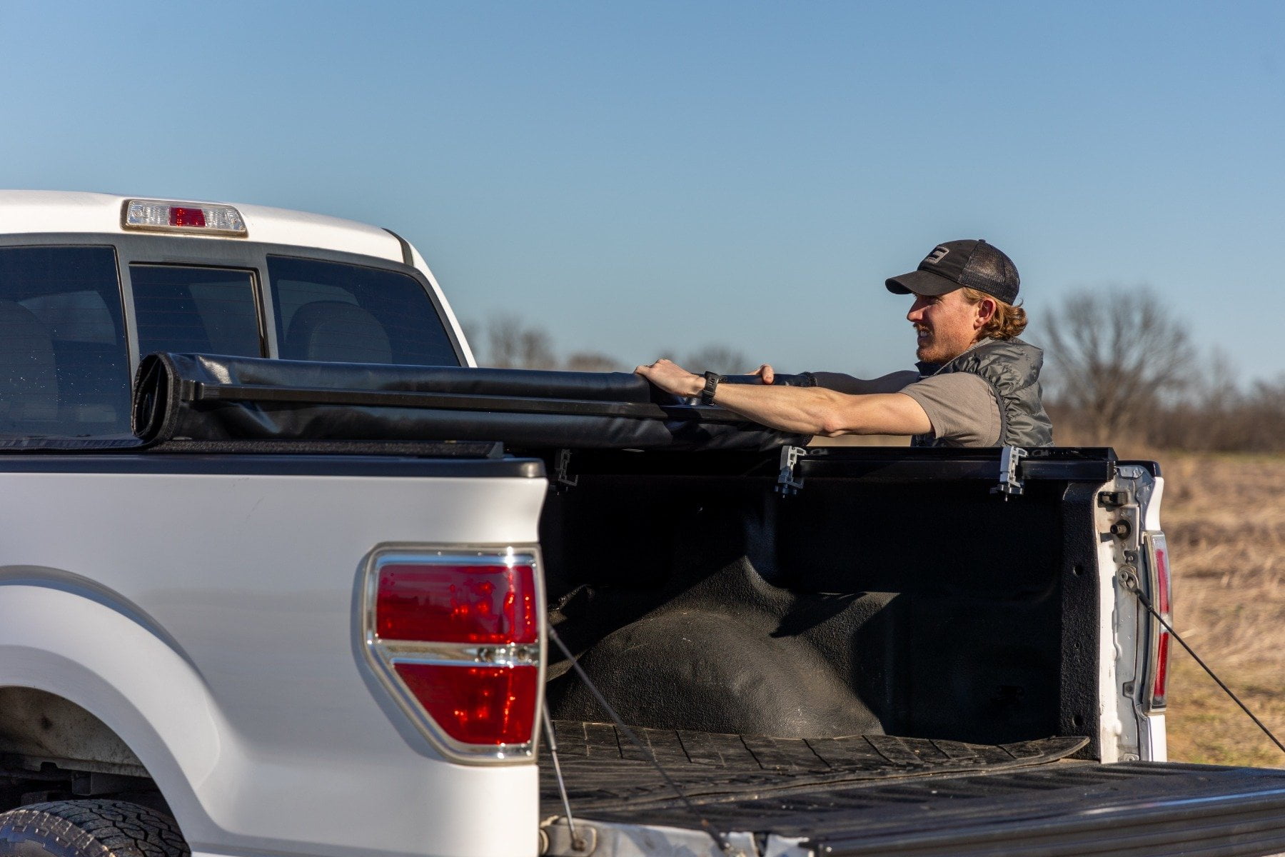 Rough Country Soft Roll-Up Bed Cover for 2004-2014 Ford F-150 | 5'7" - 42509550