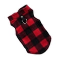 thumbnail image 2 of Dog Sweater with D-Hook, Plaid Dogs Fleece Vest, Soft Comfortable Pet Pajamas, Warm Winter Puppy Shirt, Cold Weather Coat Jacket Pet Clothes for Small & Medium Dog Breeds(Red,S), 2 of 4
