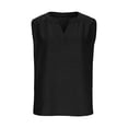 thumbnail image 4 of GiLiling Girls Linen 2 Piece Outfit Sleeveless V-Neck Top and Loose High Waisted Summer Pants Set (Black, 9-10 Years), 4 of 7