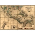 thumbnail image 2 of Vintage Maps 18x14 Black Modern Framed Museum Art Print Titled - Central America and The Antilles 1845, 2 of 4