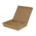 thumbnail image 2 of Bio Tek 78 oz Rectangle Kraft Paper Bento Box - 3-Compartment - 11" x 9" x 2" - 100 count box, 2 of 10