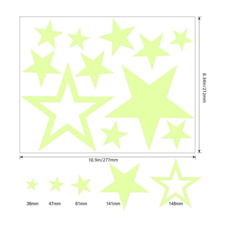 TWSOUL 435Pcs Glow in The Dark Stars Luminous Wall Stickers,Realistic  Glowing Stars for Ceiling and Wall Decals,Stickers Starry Sky Shining  Decoration for Kids Bedding Room Bedroom Party 