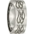 thumbnail image 4 of Titanium Polished Laser Design 8mm Flat Band (Size 9) Made In China tb3t-9, 4 of 5