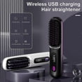 thumbnail image 2 of Cordless Hair Straightener Brush 3 Temperatures LCD Display Fast Heating USB Rechargeable Portable Hot Brush Electric Fluffy Curly Hair Styling Detang, 2 of 5