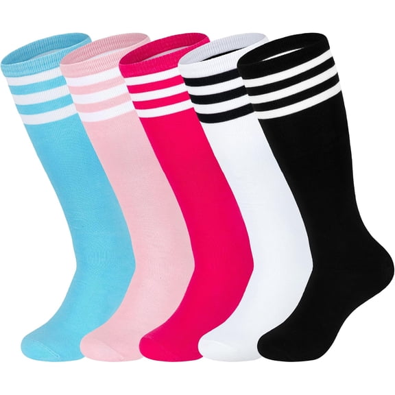 TELOLY Kids Soccer Socks Youth Knee High Sock for Athletic School Sports,Durable Soccer Socks Kids