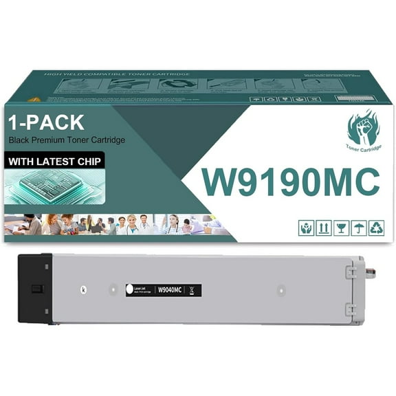 W9190MC Black Toner Cartridge High Yield Replacement Cartridges Compatible for HP Color Laserjet Managed MFP E77822dn E77822z E77825dn E77825z Printers,1 Pack