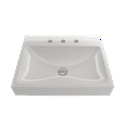 thumbnail image 3 of BOCCHI 1077-001-0127 Scala Arch 23.75 Inch 3-Hole Wall-Mounted Fireclay Sink, 3 of 7