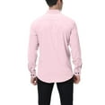 thumbnail image 3 of Gvdentm Mens Slim Fit Men's Polo Shirts Casual Golf Shirt Long Sleeve Tops G09-Pink,2XL, 3 of 3