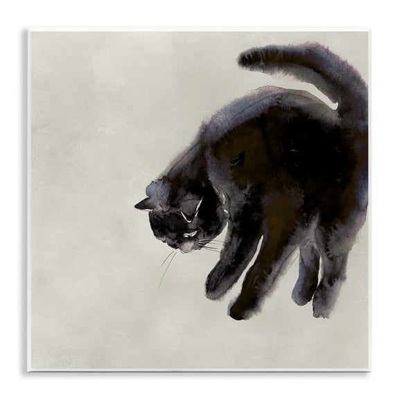 Stupell Industries Simple Cat Watercolor Animals Painting Unframed Art Print Wall Art, 12 x 12