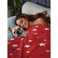 thumbnail image 3 of 4th of July Queen Size Flat Sheet, Wrinkleproof & Fadeproof Cooling Flat Bed Sheet Only, Red Independence Day White Blue Star Breathable Soft Bedding Top Sheets 90 x 102 Inches, 3 of 8