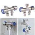 thumbnail image 4 of 1 en 2 Válvula de ángulo de salida Doble Control Distribuidor de agua Triángulo Válvula Grifo, 4 of 8