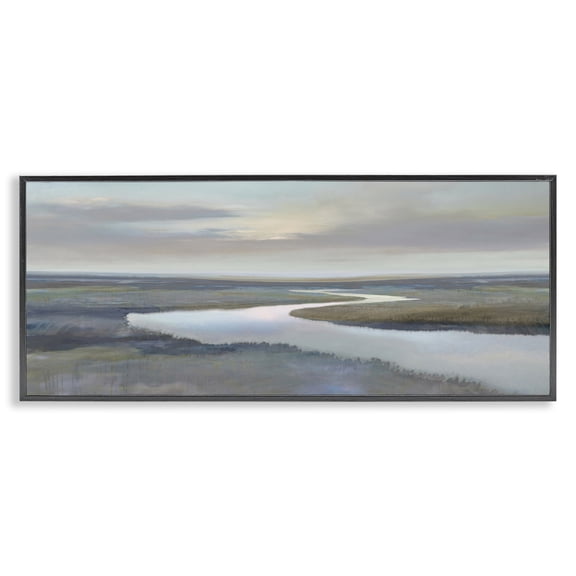 Stupell Industries Traditional Foggy Riverbend Atmosphere Black Framed Giclee Art, 24 x 10, by Christy McKee
