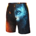 thumbnail image 4 of Pofeuu Red And Blue Fire Cat Prin Men's Swim Trunks Quick Dry Bathing Suit Swimming Board Shorts Mesh Lining Beach Swimwear-X-Large, 4 of 6