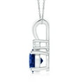 thumbnail image 2 of ANGARA Lab Grown 2.2 Ct Blue Sapphire V-Bale Pendant with Lab Diamond for Women in 14K White Gold (Size-8mm) | Anniversary, Jewelry Gift for Women | Lab-Grown Blue Sapphire Necklace, 2 of 8