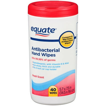 Equate Fresh Scent Antibacterial Hand Wipes, 40 sheets