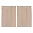 thumbnail image 1 of Unique Bargains Rideaux Courts, 29'L x 35'H Fenêtre Française Demi-Rideau 2 Panneaux, Beige, 1 of 6