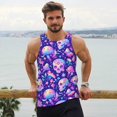 thumbnail image 6 of Gukieu colorful mushroom Skull rainbow Print Men's Quick Dry Fitness Vest, Round Neck Sleeveless Fitness Bodybuilding Top-Large, 6 of 7