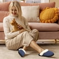 thumbnail image 2 of Ecetana Warm Knit House Slippers for Women Comfy Lined Slippers with Memory Foam, 2 of 6
