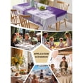 thumbnail image 5 of Modern Oil Painting Table Cloth, Purple Grey Abstract Graffiti Art Waterproof Tablecloth for Square Tables, Reusable Washable Fabric Table Cover for Restaurant Kitchen Dining Tables 54"x54", 5 of 6