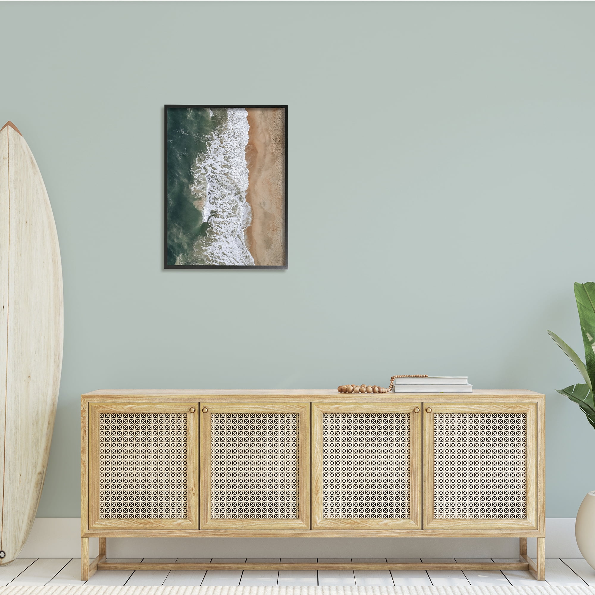 Stupell Indtries Warm Tropical Beach Tide Summer Shore Aerial Photography,24 x 30,Design by Birch&Ink