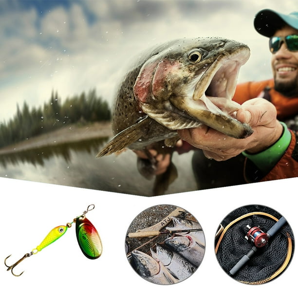 Cebos de pesca de lentejuelas giratorias de metal Señuelo giratorio Señuelo de pesca falso (B)