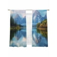thumbnail image 6 of Grey Mountain Sheer Curtains for Living Room Bedroom Green Forest Modern Art Farmhouse Sheer Curtains 63 Inch Long 2 Panels Set Light Filtering Curtain Window Treatments Drapes for Dining Room, 6 of 6