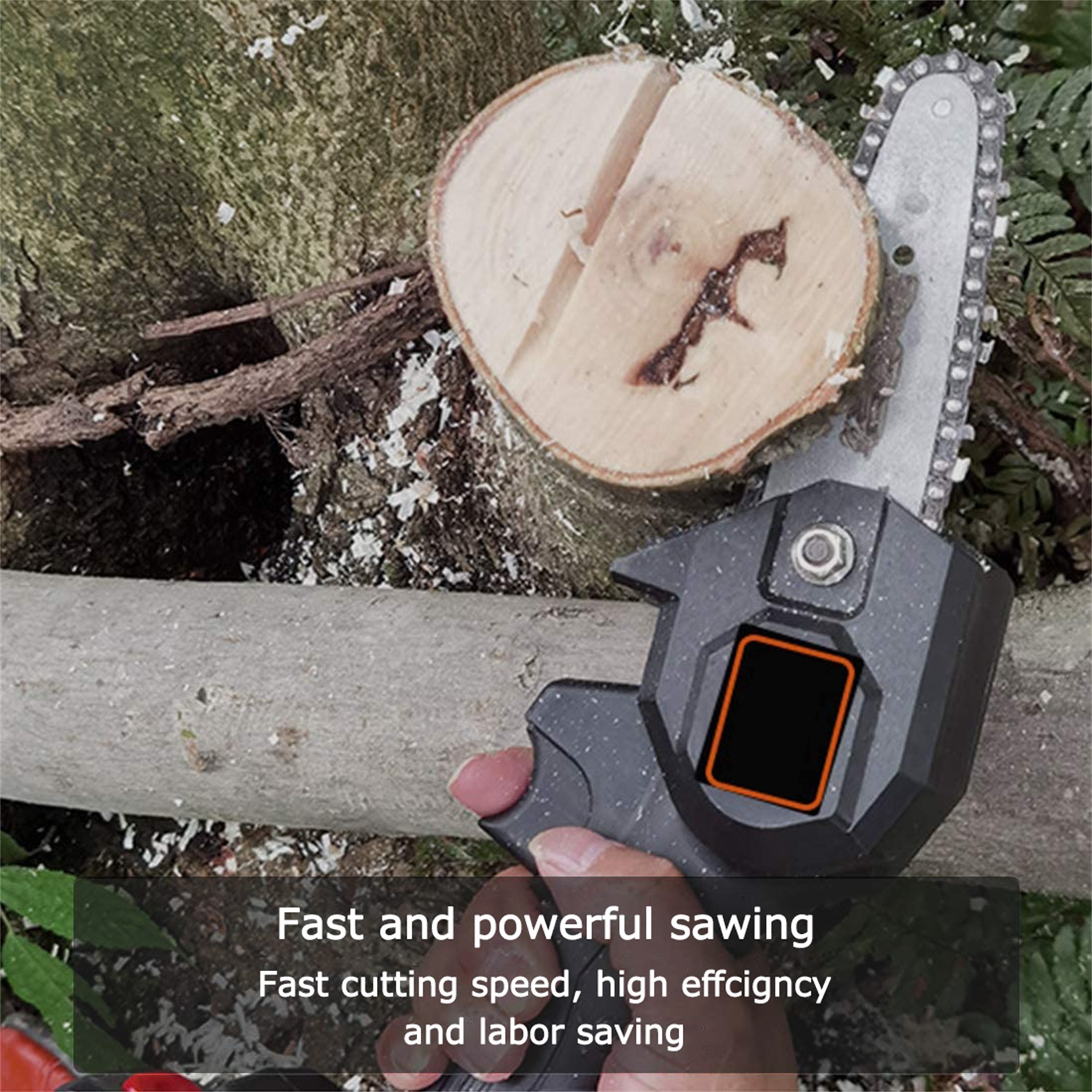 Portable Mini Chainsaw, 4 Inch Cordless Electric Protable Chainsaw with Brushless Motor, 24V Electric Hand Chainsaw, One-Hand Lightweight Chainsaw, Great for Tree Branch Wood Cutting - image 5 of 7