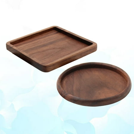 

Raindrops 2 Pcs Wooden Drinking Coasters Accessories Cup Holder Leopard