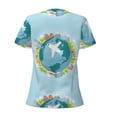 thumbnail image 5 of Wukai Dreaming Travel Casual V-Neck Graphic Tees for Women: Lightweight and Breathable Summer Tops with Stylish Design-Small, 5 of 8