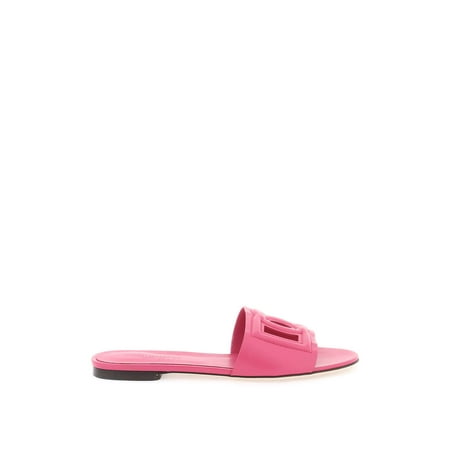 

Dolce & Gabbana Leather Slides With Cut-Out Logo Women