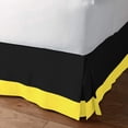 thumbnail image 2 of D.N.G. BEDDINGS Luxury 1 Piece Split Corner Two Tone Tailored Bed Skirt, King Size 6 Inch Deep Pocket, 800 Thread Count, 100% Egyptian Cotton, Solid Black/Yellow Color., 2 of 3