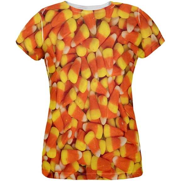 Halloween Candy Corn All Over Womens T Shirt Multi 2XL
