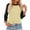 Yellow, variant on 2025 Womens Tee Long Sleeve Fashion Crewneck Tops Color Block Blouse Casual Raglan Shirt
