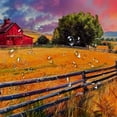 thumbnail image 5 of Awypu Vintage Ranch Pictures Prints Countryside Rural Landscape Sunset Home Bathtubs Bathroom Curtain Decoration Waterproof Shower Curtain Multiple Sizes White, 5 of 7