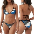 thumbnail image 3 of Balery Shark With Sunglasses and Lobste Pijama Estampado Bikini de Dos Piezas para Mujer - Conjunto de Bikini Ajustable Sexy y Cómodo para Playa, 3 of 6