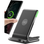 INIU Wireless Charger, 15W Fast Charging Station with Adaptive Light for iPhone and Samsung, Black