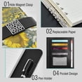 thumbnail image 4 of Leather Planner Leather Notebook Notebook Journal Binder Design Pen Pocket Design Convenient for Storage Sunflower Field Butterflies, 4 of 6