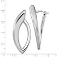 thumbnail image 2 of Diamond2Deal 925 Sterling Silver Rhodium-plated Polished and Brushed Hoop Earrings for Women (L- 1.98 inch, W- 0.95 inch), 2 of 5