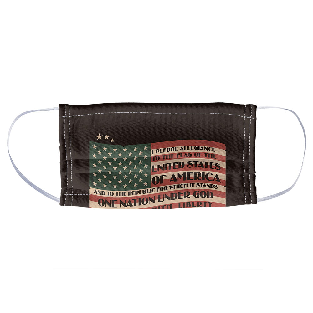 Details about   American Flag Pledge Of Allegiance Cotton Face Mask w/ Filter Pocket Nose Wire 