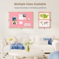 thumbnail image 6 of DOLLAR BOSS Cork Board for Wall Hanging with Linen, 36x24 Inches Pink Bulletin Board with 10 Push Pins, Mounted Memo Message Board for Home Office Decor, Dorm Room Essentials, Classroom Organization, 6 of 10