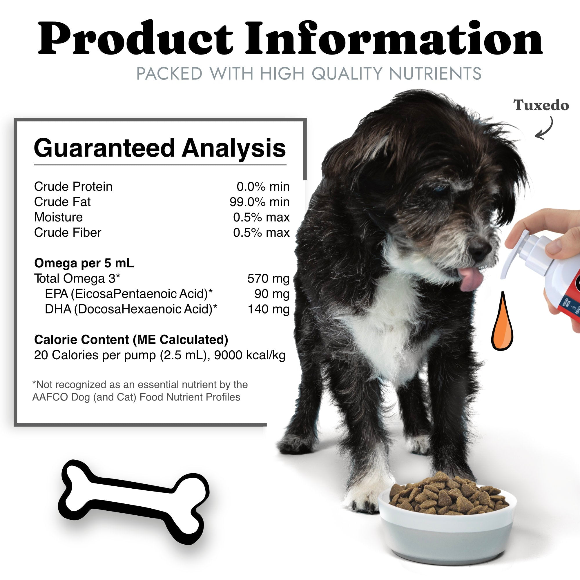 Only Salmon Oil for Dogs & Cats Omega 3 Fish Oil Supplement for Healthy Skin & Coat, 8 fl oz