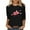 Black, variant on WREESH Womens Great Britain Uk Flag T-Shirts Fashion Printed T-Shirt 3/4 Length Sleeve Blouse Patriotic Basic Graphic Tees Crewneck Casual Tops Pink