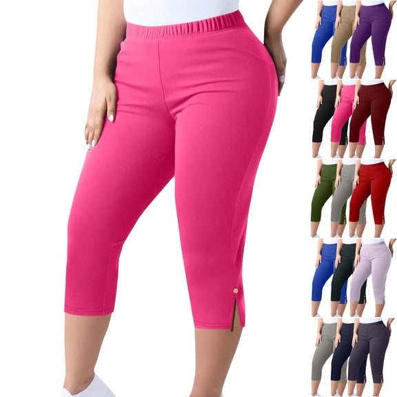 Admvng Leggings with Pockets for Women Plus Size Soft High Waisted Tummy Control Workout Yoga Pants M-5XL