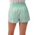 thumbnail image 3 of URBAN DAIZY Women's Casual Linen Shorts Elastic Waist Rope Drawstring with Pockets Pull On Summer Beach Pants A42_6587 Fresh Mint M, 3 of 6