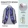 thumbnail image 5 of Purple and Black Tie Dye Pattern Backpack for School, Cute School Bag with Adjustable Shoulder Straps and Padded Back, 15.3"x11"x6.7", 5 of 5