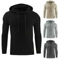 thumbnail image 3 of Men Sweatshirt Gym Long Sleeve Drawstring Hooded Plaid Pullover Hoodies, 3 of 6
