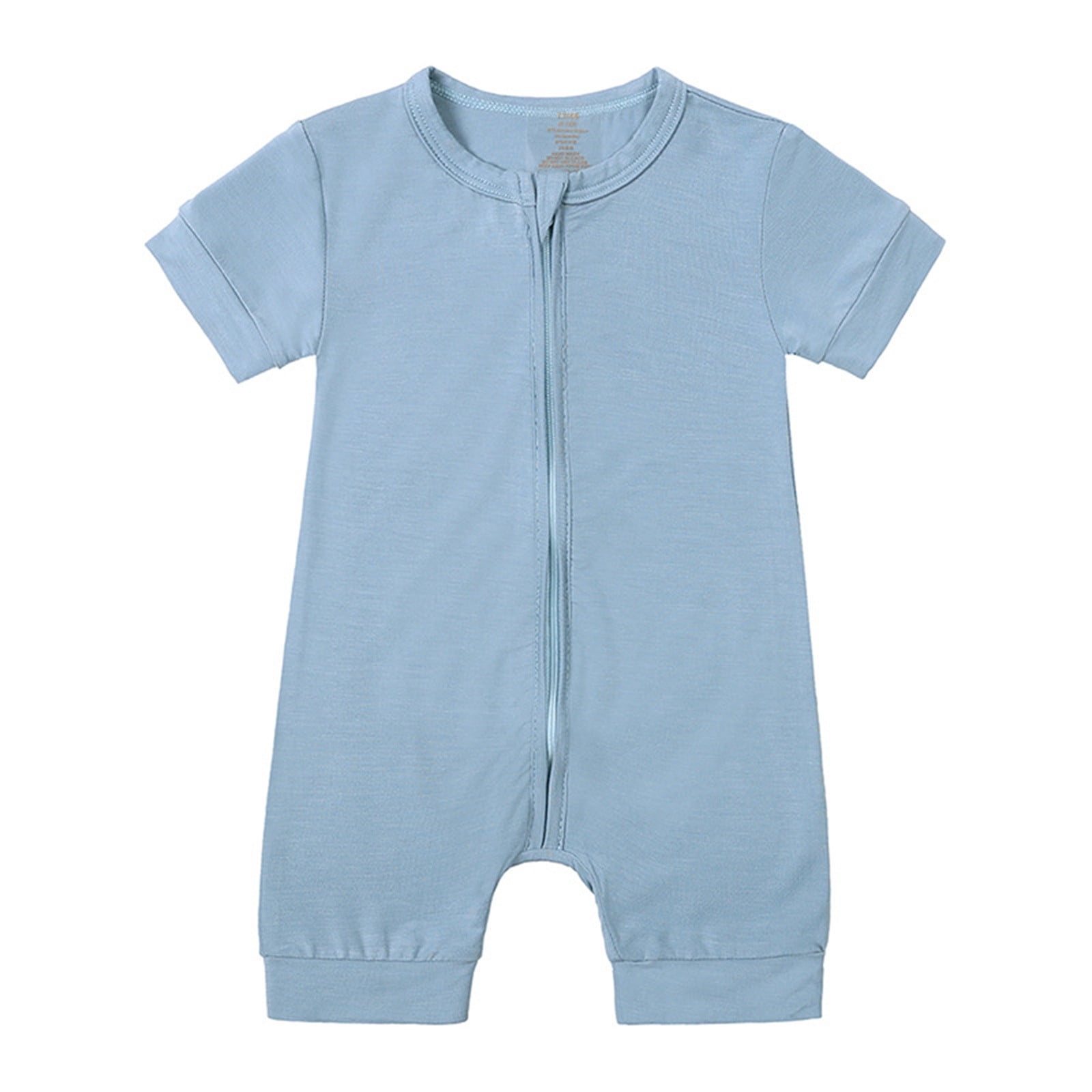 Icvfdpl 3PCS Todder Baby Pajamas Pj'S Bamboo Newborn Infant Solid Color Rompers Zipper Short Sleeve Sleeper Jumpsuit Skin-Friendly Sleepwear