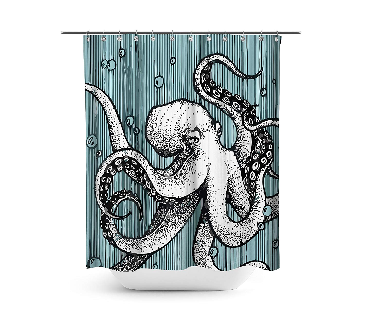 Octopus Shower Curtain Set 72" x 72"