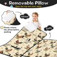 thumbnail image 3 of Rooster and Fowl Cream Pattern Teens Toddler Nap Mat with Pillow, Sleeping Mat Bag for Preschool Daycare 51"x22", 3 of 6