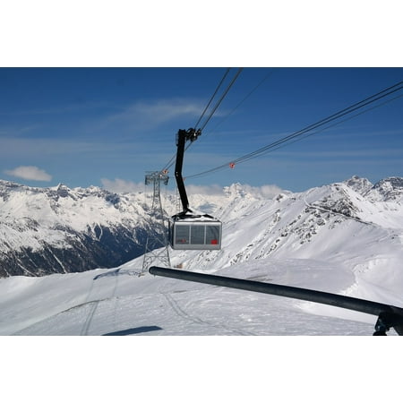 Gondola Car Outdoor Light Canvas Print Gondola Mountain Railway Aerial Tramway Cable Car Stretched Canvas 10 x 14 ()